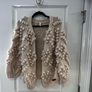 Beige/cream sweater with hearts